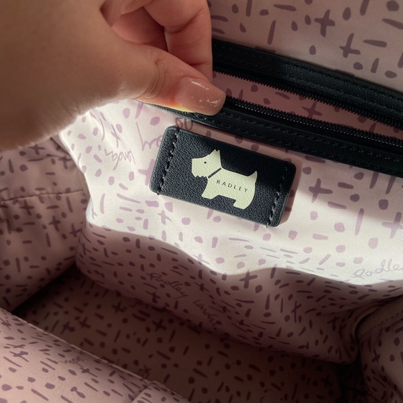 EUC Radley London Small Black Backpack, Dog Print - Picture 8 of 10